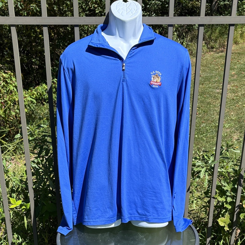 POLO GOLF Ralph Lauren US Open 2016 Oakmont CC 1/4 Zip Blue Pullover Size L